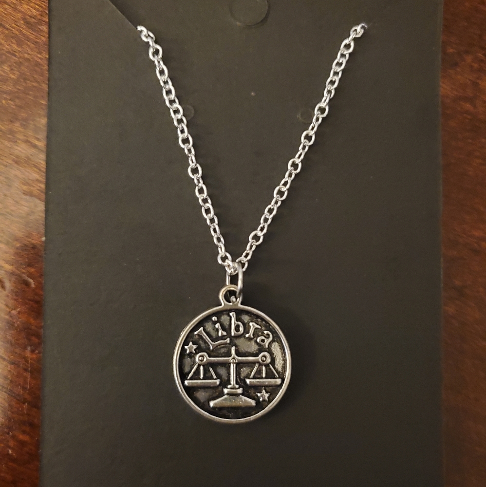 Zodiac Double Sided Libra Charm Necklace